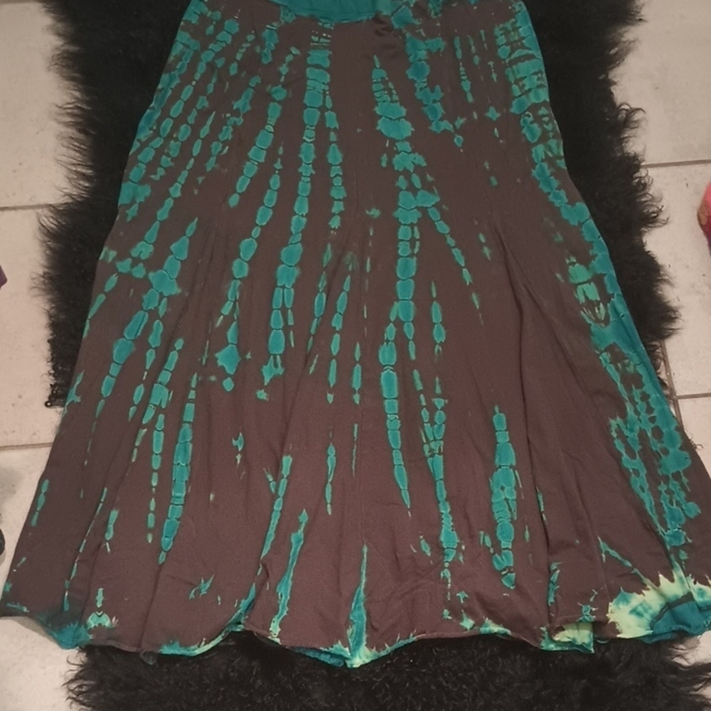 Elegant Teal and Brown Women's Skirt